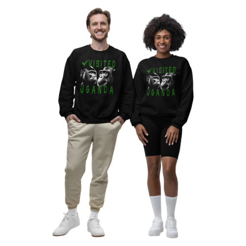 Visited Uganda Apes Wildlife Polycotton Sweatshirt